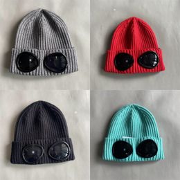 Warm glasses designer hat winter wool beanie windproof bonnet for men and women outdoor couple soft goggle skull caps trendy ribbed knitted gorra hj02