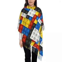 Scarves Womens Scarf With Tassel Mondrian Blocks De Stijl Large Super Soft Shawl And Wrap Modern Art Gifts Pashmina