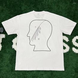 Men's T Shirts Daily Casual BRAIN DEAD T-shirts Real Picture Simple Sketch Head Print Loose Top Tees High Quality Cotton Couple Short