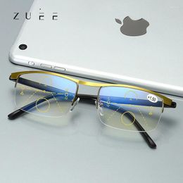 Sunglasses ZUEE Intelligent Zoom Reading Glasses For Men Women Blue Light Blocking Multifocal Presbyopic Computer Goggles Eyeglass