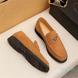 2023- Men Loafers Luxurious Designers Shoes Genuine Leather Brown black Buckle Mens Casual Designer Dress Shoes Slip On Wedding