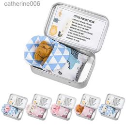 Other Toys Pocket Bear Tin Mini Bear Pocket Toys Gift Stress Little Day Plush Buddy - Bear Lush Mini Bear Doll Children's Tin Box DollL231024