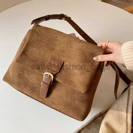 Shoulder Bags Bags faux suede women's voice bag Portable simple women's large handbag Messenger bag Solid color wallet Women's book bagcatlin_fashion_bags