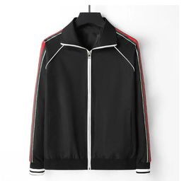 Men's super stripe black Jacket Designer For Men Woman Coat Sports Fashion baseball collar Jackets Zipper Windbreaker Man tops male coats outwear