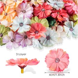 Decorative Flowers Wreaths Faux Heads For Crafts Artificial Silk Daisy Embellishments Mini Assorted Bk Diy Wreath Holiday Wedding Part Amldh