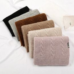 Scarves Luxury Women Knitting Cashmere Scarf Fashion Soft Solid Thicken Winter Warm Shawl Wrap Bandana Pashmina Blanket Neckerchief