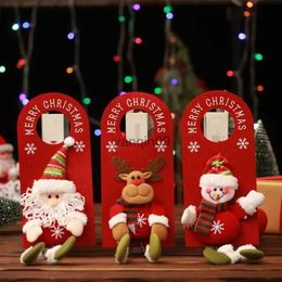 Christmas Decorations Christmas Door Handle Ornament Christmas Doorknob Ornament With Elk Snowman Santa Claus Stuffed Doll For Home Decor Christmas HKD231024