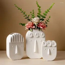 Vases Simple Modern Living Room Home Creative Decoration White Vase Rope Japanese-style Ceramic Literary And Artistic