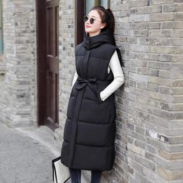 Women's Trench Coats Women Autumn Winter Hooded Neck Sleeveless Solid Colour Zipper Warm Coat For Ladies Fashion Causal Chic Vest