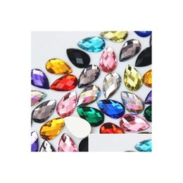 Rhinestones 300Pcs 8X1M Crystal Ab Drop Applique Mix Colour Crystals Stones Acrylic Strass Beads For Diy Clothes Crafts Zz762 Deliver Dh78M