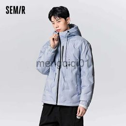 Men's Down Parkas Semir Down Jacket Men 2023 Winter New Outdoor Hooded Goose Down Jacket Comfortable Jacket Texture Simple Loose Jacket J231024