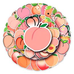 50 pcs cartoon peach creative graffiti personality water bottle decorated PVC phone case diy motorcycle waterproof helmet sticker