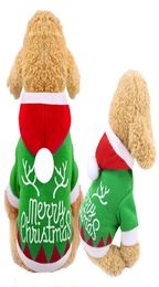 Dog Apparel Pet Clothes Coral Cotton Hoodie For Dogs Christmas Letters Printed Hooded Warm Winter Tops Coat 20211991881