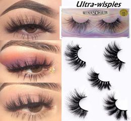 25MM False Eyelashes 3D Natural Curl Lashes Faux Mink Hair Dramatic Long Wispies Fluffy Eyelash Full Strips Fake Eye Lash Extensio5591214