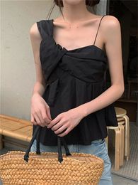 Camisoles Tanks Alien Kitty S-L Black Tank Tops Chic Sexy Outwear Summer Office Lady High Street Daily Slim Sleeveless Gentle Solid 231021