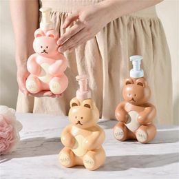 Liquid Soap Dispenser Cartoon Bear Foaming Bathroom Hand Sanitizer Shampoo Shower Gel Refillable Pump Bottle Making Foam Container