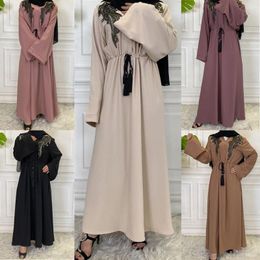 Ethnic Clothing Eid Ramadan Abaya Muslim Women Casual Maxi Dress Turkey Arab Islam Dubai Kaftan Hijab Robe Belted Jalabiya Caftan Gown