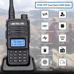 Walkie Talkie Retevis Walkie Talkie RT85 Ham Two-way Radio Stations 5W Walkie-talkies VHF UHF Dual Band Amateur Portable Radio HT For Hunting 231023