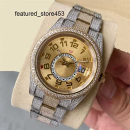 VVS Diamond Watch Diamond Watch Automatic Mechanical 41mm With Diamond-studded Full Steel Bracelet Fashion Business Wristwatch Bling Dial Bezel Band