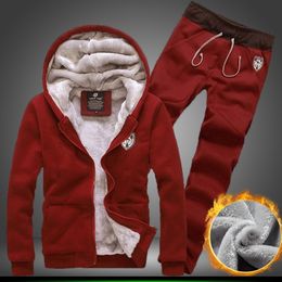 Men s Tracksuits Europe and America Winter Warm Zipper Coat Fashion Casual Hoodie Set 231023