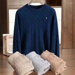 Men's Sweaters Plus Size 4XL Cashmere Sweater Pullovers Knitting O-Neck Warm Casual Fit Woollen Autumn Men Korea Winter Thick Clothing