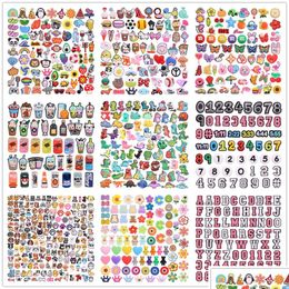 Shoe Parts Accessories Wholesale 100Pcs Pvc Letters Numbers Dogs Dinosaur Charms Cartoon Buckle Decorations For Children Clog Part Dh6Dz