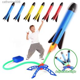 Other Toys Air Rocket Foot Pump Launcher Toy For Outdoor Children Foot Flashing Stomp Soaring Flying Foam Jump Pressed Interactive Game ToyL231024