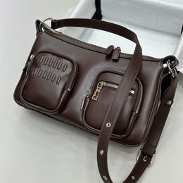 Miui Bag High Quality Designers Motorcycle Womens Classic Flap Pocket Square Crossbody Shoulder Bags Vintage Totes Black Real Leather Purse