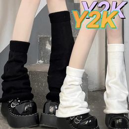 Women Socks Trumpet Knitted Longs Y2K Black White Sweet Girls Autumn Winter Harajuku Heap Loose Foot Cover Leggings