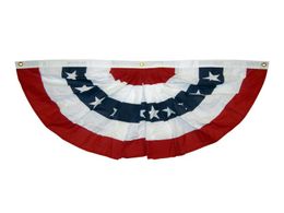 15x3 ft printed stripes stars USA Pleated Fan bunting flag Half Banner for july 4th independence day decoration6251913