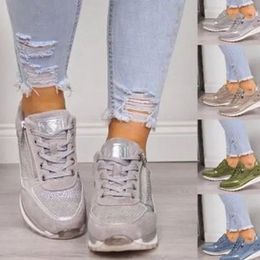 Boot Casual Shoes 2023 Fashion Wedge Flat Zipper Lace Up Comfortable Ladies Sneakers Female Vulcanized 231024