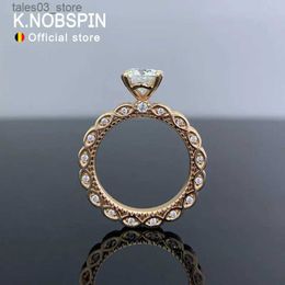 Wedding Rings KNOBSPIN Moissanite Ring For Woman Wedding Band Jewellery With GRA 925 Sterling Sliver Plated 18k Gold Ring Q231024