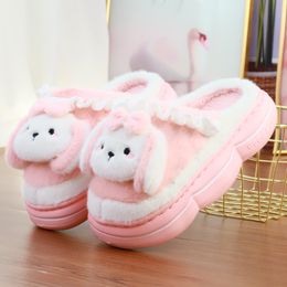 New women's cotton slippers Colour matching base dirt-resistant soft wear-resistant winter indoor home comfort Puppy decoration warm non-slip cotton slippers