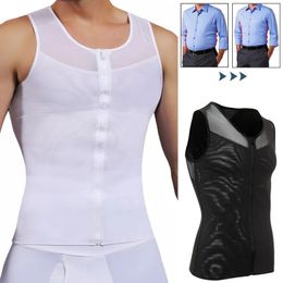 Waist Tummy Shaper Mens Body Shaper Abdomen Slimming Shapewear Belly Shaping Corset Top Gynecomastia Compression Shirts WIth Zipper Waist Trainer 231023