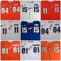 Tebow 15 Florida Gators College Football Jerseys Kyle Pitts Jersey Kyle Trask Aaron Hernandez Emmitt Smith Tim Tebow Stitched Mens Orange Blue White