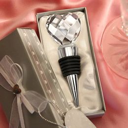 Bar Tools 50%Champagne Stopper Chrome Wine Cork Crystal Heart Shaped Wedding Gift Drink Reception Pour 231023