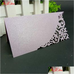 Greeting Cards 10Pcslot Laser Cut Wedding Place Name Number Paper Seat Table Decoration Guest Card 5Zsh87010 Drop Delivery Home Gard Dhwmt