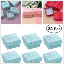 Gift Wrap 24pcs Paper Jewelery Organizers Storage Gift Boxes For Earring Bracelet Necklace Candy Boxes For Wedding Gift Packing Storage 231023