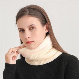 Scarves Simple Knit Solid Ring Women Scarf Fashion Men Winter Warm Outdoor Full Face Mask Plush Unisex Elasticity Woolen Yarn Muffler