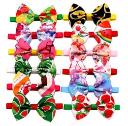 40pcs Dog Accessories Summer Fruit Style Pet Dog Bow Tie Adjustable Cat Puppy Collar Bowties Personalized Printed Pet Supplies11892190