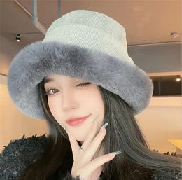 Wide Brim Hats Bucket Hats Thick Bucket Hat for Russian Winter Warm Outdoor Skiing Hat Bataclave Fashion Arctic Cap 231023