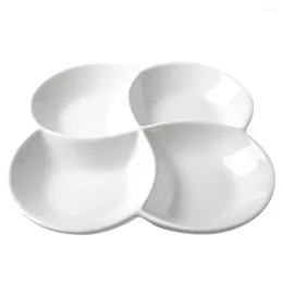 Plates Four Compartment Fruit Plate Glass Containers For Desktop Snack Dried Storage Tray Serving Home Melamine Candy