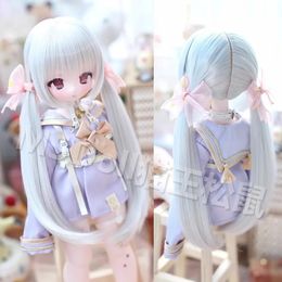 Dolls BJD Doll s Long Hair Cute Pigtails For 13 14 16 MSD MDD TF DD Yosd Straight Accessories 231024