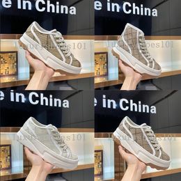 Brand Designer Casual Shoes Canvas Embossed Chunky B Sneakers Women Lace Up Jacquard Retro Platform Sneaker Multicoloured Embroidery Sneakers