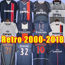 Retro Futebol Soccer Jerseys Okocha Leroy Beckham Classic home away fotball shirts 2000 2001 2002 2003 2004 2012 2013 2014 Rai Anelka Ibrahimovic Ronaldinho