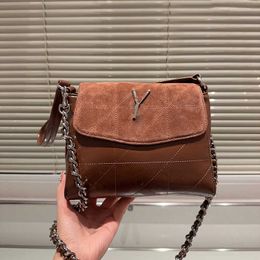 Designer 10A Chain Bag Shoulder Suede Bags Lady Leather Crossbody Bags Vintage Y Handbag Flap Womens Designers Handbags High Quality Bag