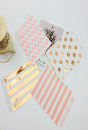 100pcs 5 x 7 Inch Kraft Paper Bags Foil Rose Gold Colourful Orange Teal Black Pink Polka Dots Stripes Chevron Candy Buffet Bag11909502