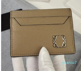 Womens Designer Card Holder Anagram Cobblestone Genuine Leather Small Wallet Luxury Cardwallet