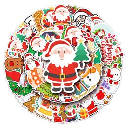 50pcs christmas cartoon holiday creative graffiti decorated PVC laptop personality scooter stickers