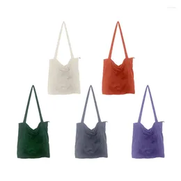 Evening Bags Stylish Corduroy Handbag Large Capacity Tote Shoulder Bag For Daily Travel Use